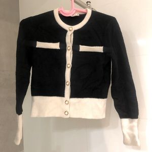 Zara Knit Cardigan Black and White